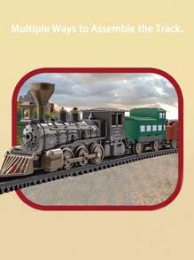 1 Set realistisch elektrische klassische Zugstrecke Bausatz Modelleisenbahnspielzeug Set, zufällige bunte Zubehörteile