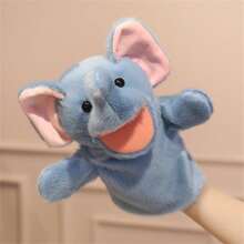 25厘米/9.84英寸互动动物手偶毛绒玩具 - 柔软填充动物毛绒趣味教育玩具，适合角色扮演和讲故事 | 动物园主题儿童学习礼物，防过敏且可水洗，特别生日礼物，派对礼物 - 彩色 - 查看 13