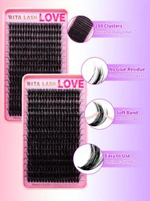 RITALASH RITALASH 640pcs/800pcs D Curl Individual Cluster Lashes 17 Styles Book Clusters DIY False Eyelash Extension Mix Length Natural And Comfortable False Eyelashes At Home For Daily Life&Dates And Party
