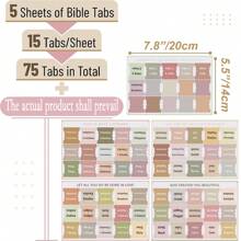 Cunese 75 Piezas de Pestañas para Biblia - Pestañas de Índice de Biblia Color Morandi, Útiles Laminados Duraderos para Estudio Bíblico para Estudiantes, Artículos Básicos para Volver a la Escuela, Etiquetas de Libro para las Escrituras (Mujeres y Hombres)