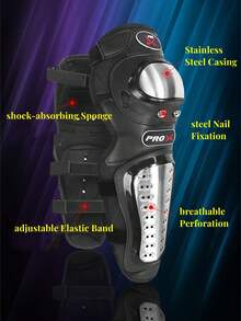 1 Pair Motorcycle Racing Knee Pads, All-Season Protective Gear For Off-Road Riding, Anti-Slip And Anti-Fall Stainless Steel Knee Guards