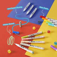 Arrtx 120 色丙烯马克笔，适用于岩石绘画、木材、帆布、DIY 工艺品制作、返校 - 120色/套 - 查看 8