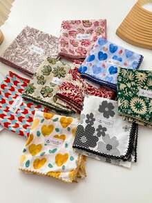 1 件女士柔软透气印花方巾/发带/三角巾，采用不褪色碎花图案，适合日常佩戴和搭配连衣裙。 - 彩色 - 查看 1