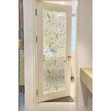 1 pièce/Rouleau Autocollants en verre feuilleté de plantes et de fleurs pour fenêtre de salle de bain, porte, film de confidentialité empêchant les regards indiscrets. Film de porte de salle de bain et de toilettes, laissant passer la lumière et opaque. Autocollant décoratif adhésif pour porte en verre pour la maison et le bureau