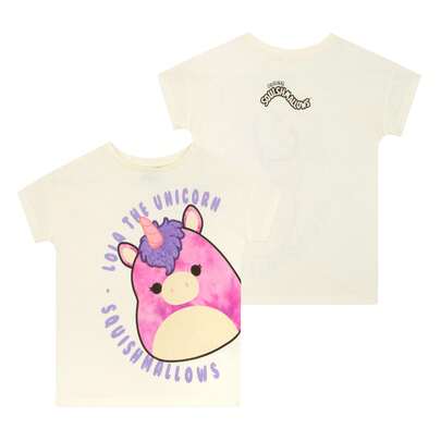 Squishmallows Girls Tshirt | Lola The Unicorn Short Sleeve Girls T Shirt | Summer Kids Clothes