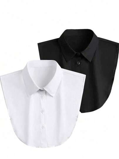 1 件可拆卸衬衫领，多功能混纺假领，女士白色衬衫领配饰，适合圣诞装饰