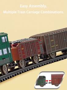 1 Set realistisch elektrische klassische Zugstrecke Bausatz Modelleisenbahnspielzeug Set, zufällige bunte Zubehörteile