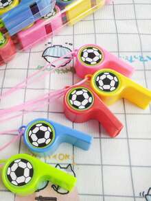 一套随机颜色趣味迷你创意塑料裁判哨 - 耐用响亮，适用于运动、游戏和活动，带挂绳（部分配件随机发送） - 彩色 - 查看 9