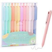 12-Pcs Ballpoint Pens, Comfortable Writing, Pastel Retractable Pretty Journaling, Black Ink Medium Point 1.0 Mm Gift, Cute Office Supplies For Women