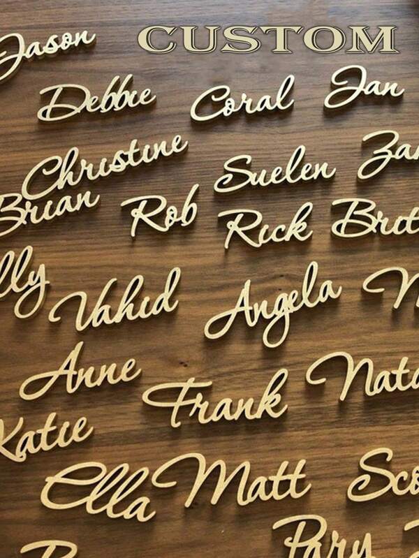 Wooden Name Place Cards For Wedding, Birthday Laser Cut Names, Table Setting Decor, Name Plate Wood Wedding Place Cards Laser Cut Name Signs Place Wedding Place Cards Setting Sign Dinner Party Place Card Wedding Decor Place Cards,Valentine's Day Gift, Valentines, Gift For Her, Gift For Him, Gift For Mum, Gift For Friends