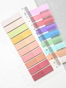 1200/1000/200 Morandi Gradient Index Stickers Student Marker Stickers Office Sticky Notes Transparent PET Sticky Notes 200 Sheets/Sheet Sticky Notes, Back To School - Multicolor - View 5