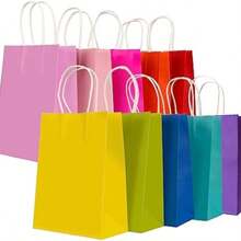 30pcs Paper Party Bags, Gift Bags With Handles, Party Favor Bags, Thank You Bags, Reusable Paper Bags, Creative DIY Paper Bags Back To School