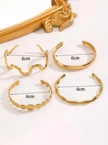 1pc Minimalist Fashionable Metal Polka Dot, Wavy Bamboo Joint Eyes Element Stainless Steel Bracelet For Women, Suitable For Parties And Daily Wear