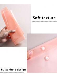 5/10 piezas Carpetas con botón a presión, Fundas de plástico A4 para documentos, Bolsas de almacenamiento transparentes para artículos de oficina, papelería, pequeños regalos, accesorios, exámenes de estudiantes, archivos de documentos, tonos de color Macaron/apagados, Material PP, Carpetas, Carpetas de color Macaron, Bolsas de datos resistentes al agua, Regalos de temporada de regreso a clases (mezcla de colores al azar), Útiles escolares