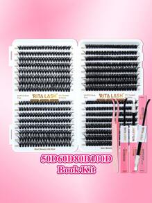RITALASH RITALASH 640pcs/800pcs D Curl Individual Cluster Lashes 17 Styles Book Clusters DIY False Eyelash Extension Mix Length Natural And Comfortable False Eyelashes At Home For Daily Life&Dates And Party