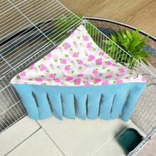 [Original Art Design] Small Pet Hideout - Cozy Corner Pet Hammock Tent With Triangle Hanging System, Washable Play & Resting Habitat For Hamsters, Ferrets, Squirrels, Sugar Gliders, Chinchillas, Rabbits, Hedgehogs