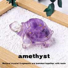 1 pièce Statue de tortue en cristal naturel, pierre de Reiki, figurine de tortue, amulette, sculpture Feng Shui pour la décoration de la maison et du bureau