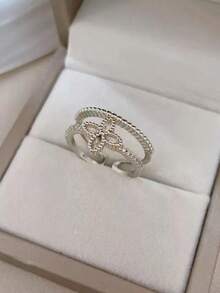 1pc Adjustable Flower Ring Fashion Jewelry For Women - Multicolor - View 6