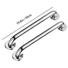 1个11.8英寸/19.6英寸不锈钢扶手，浴室安全无障碍淋浴浴缸把手支撑，浴室配件，浴室工具 - 銀色 - 查看 15