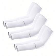 1 Pair Unisex Quick-Dry Ice Fiber Cooling Arm Sleeves - Elastic Fitted Design For Cycling, Running And Outdoor Sports, Multi-Functional Moisture-Wicking Fabric