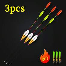 3 Piecesfish Float Set, Fishing Equipment, Fishing Float Equipment, Shallow Water Fish Float, Short Float, Lightweight Design, Windproof, Suitable For Fishing In Various Scenarios Such As Reservoirs, Ponds, Rivers, Etc - Gold - View 1