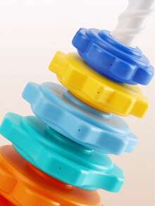7pcs Rainbow Tower Rotating Stacking Toy, Colorful Ring Toss, Early Learning Educational Toy, Shape Matching Blocks, Suitable For Back To School, Halloween, Christmas And Other Occasions - Rainbow Jenga - View 6
