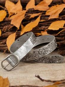 1 Stück Street Punk Stil Metall Nieten & Strass verzierter TPE Taillengürtel, geeignet für Jeans