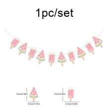 Summer Watermelon Garland, Outdoor Indoor Holiday Beach Party Birthday Decoration Banner