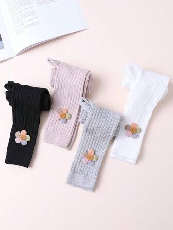 4 piezas de Leggings de unicolor hasta el tobillo para niñas, pantalones ajustados para niñas jóvenes, para todas las estaciones