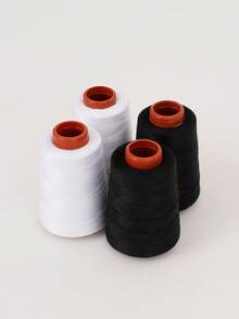2/4pcs Sewing Thread Polyester Thread Set Strong Black White 402 Mini Spool Sewing Threads For Hand Machines - Multicolor - View 5