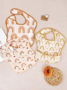 3 Packs Waterproof Baby Bibs For Eating - Lightweight Toddler Feeding Bibs With Large Food Catcher, Mess Proof, Baby Eating Essentials, Easy To Put On & Clean