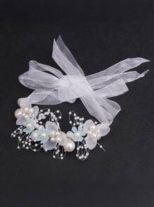 2pcs Kids Performance Headdress, Little Princess Girls Hair Accessories, Tiara Crown Headband + Wrist Flower