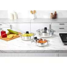 IMUSA 3pc Basic Caldero Set With Glass Lid: Aluminum Cookware, 6-Piece, Electric & Gas Compatible, Hand Wash - 1 - View 7