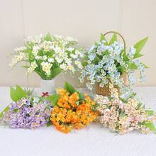 1PC/4PCS/8PCS 14.96Inch Artificial Linghua Fake Plastic Plant UV Protection Suitable For Bedroom Dining Table Office Vase Decoration 5 Colors
