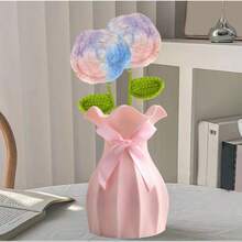 1 Stück nordischer Stil gerüschte Plastik Vase, kreative europäische Luxus Heim Dekoration Blumenvase, zufällige Farbe, Tischdekoration für Wohnzimmer Schlafzimmer Raumdekoration Glasvase