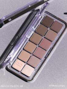 Clio Professional Eyeshadow Palette Air 03 Silent Library, Air Breathable Powder Foundation, Iris Soft Focus Gradient Technology, Second Skin  Particles, Cool Gray Rose Diamond, Warm Amber Frosting, Caramel Chestnut Nebula, Portable Party Essential, Korean Makeup, 7.2g/0.25oz - 03 Mute Library - 查看 10