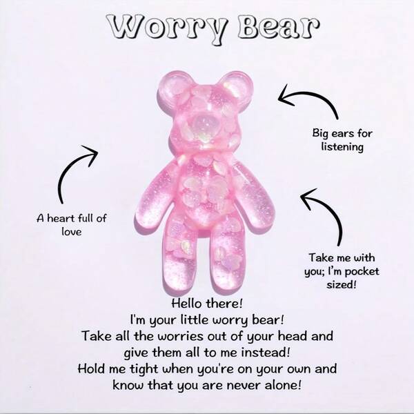 Abraço de urso de bolso, presente para alívio da ansiedade, presente positivo para saúde mental, presente para irritabilidade de autista, presente para alívio do estresse para ela.