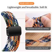 Nylon Magnetic Strap Compatible With Samsung Galaxy Fit 3 Braided Band Watchband Compatible With Samsung Galaxy Fit 3 Replacement Bracelet Accessories - Galaxy Fit3 - View 4