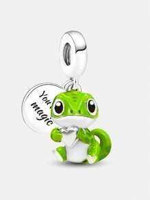 1 PC Silver PlatedLove Lizard Pendant Charm Pendant Ball Suitable For Bracelets DIY Women's Jewelry