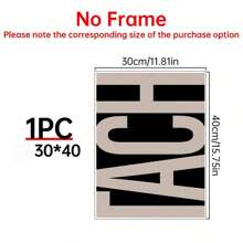 1pc Letter TACH Canvas Art Print-Modern Art Decoration Classic Style Wall Decoration, Suitable For Home Office, Bathroom, Living Room, Bedroom-Ink Printed Letter Art Poster, Suitable For Indoor/Outdoor-Art Seasonal Spring And Summer Wall Art Decoration.