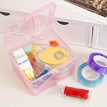1pc Multi-Functional Flip-Top Storage Box, Suitable For Jewelry, Cosmetics, Samples, Small Tools Etc. Dust-Proof Storage Box, Modern Design, Plastic Household Organizer, Desktop Display Storage, Sample Box - Multicolor - View 2