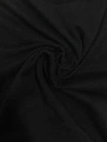 Honeycomb Stylized Bee Illustration Women's Fashion Short T-Shirt - Black - View 5