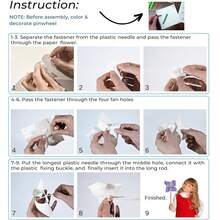 DIY Pinwheels Craft For Kids 10/20 Pcs Color Your Own White Pinwheels, Bulk Summer Spring Easter Craft Kit For Boys & Girls, Arts And Craft Party Activity(Color Random) - Multicolor - View 5