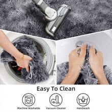 5 Piece Bathroom Rugs Set, Non Slip Bath Mat For Bathroom, Shaggy Microfiber Plush Absorbent Washable Bath Shower Mats Tiedye Colors Bath Mats,Runner For Bathtub, Toilet Mats Universal Soft Comfortable Water Absorption Non-Slip Thick Machine Washable Easy Dry - Light Grey - View 5