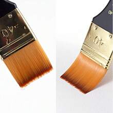 专业画笔 – 黑金色手柄，配密实尼龙毛和铝制套圈 – 扁平、圆形和斜角笔尖，适用于丙烯、油画和水彩 – 适合学生、初学者和艺术家的美术用品 – 返校必备 - 均碼 - 查看 5