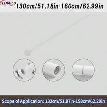 1 件装黑色不锈钢免打孔拼接浴帘杆，拼接伸缩杆，自由拼接多尺寸晾衣杆，窗帘杆，衣柜挂杆，阳台窗帘杆，卧室窗帘杆，浴室伸缩毛巾挂杆；浴室配件 - 純白色 - 查看 10