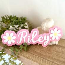 Etiquetas de nombre de acrílico, etiquetas de nombre de margarita de doble capa, letreros con forma de flor/mariposa/elefante, decoraciones de pared personalizadas para dormitorios y guarderías de niños, letreros personalizables para cumpleaños y eventos, etiquetas de nombre vintage, etiquetas de nombre para niñas, decoraciones para habitaciones y fiestas, impresión de patrones, multifuncional, elegante, adecuado para oficina, Día de San Valentín, Día de la Madre, bodas, inauguración de la casa y otras ocasiones. - Multicolor - Ver 5
