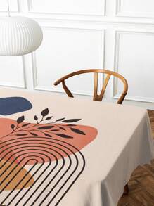 1 pièce Nappe de style bohème avec imprimé géométrique, nappe rectangulaire/ronde moderne en polyester imperméable, avec impression numérique, convient pour le salon, la maison, la table de repas extérieure, la petite table ronde