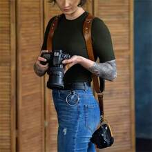 Genuine Leather Camera Shoulder Strap, Adjustable Convenient Shoulder Strap For DSLR, DV Camera, Photography Equipment - Multicolor - View 7