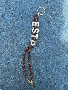 1pc Original Design Bag Pendant MBTI Personalized Series Braided Rope Couple Keychain Fashion Bag Hanging Rope Pants Chain Friends Gift Y2K Crochet Goth - Brown - View 11